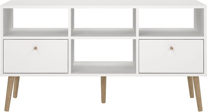 Bodo TV-meubel 2 lades, 4 planken wit.