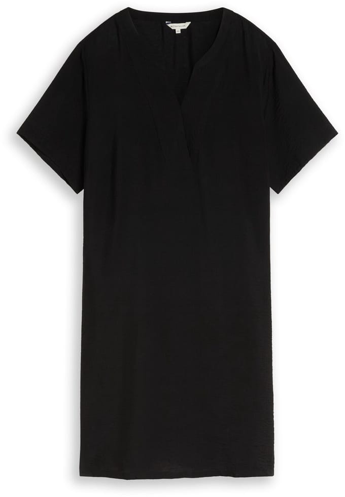 Tom Tailor - Plus Size - Jurk met V-hals - Maat 46 - deep black