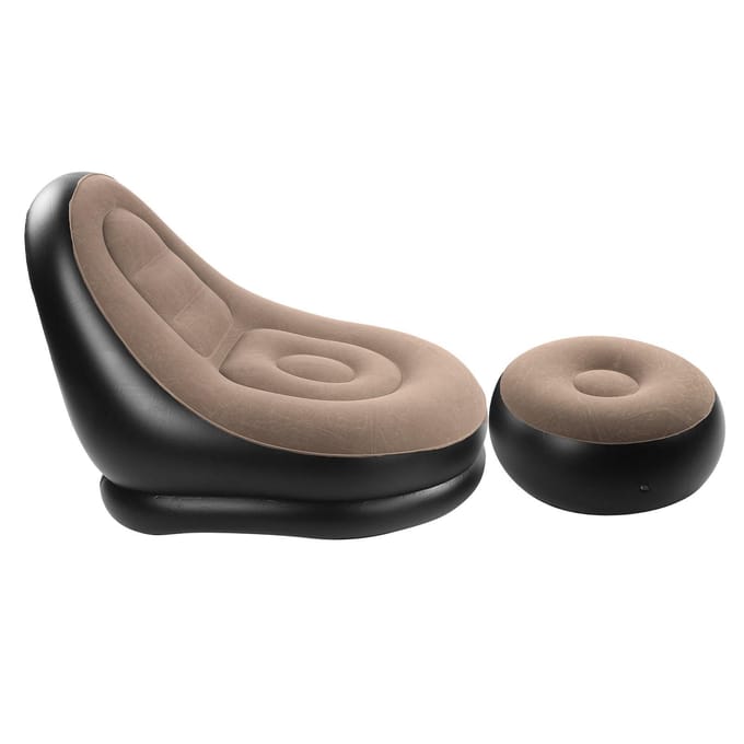 Outdoor draagbare fitness massaal opblaasbare comfortabele bank eenvoudig opblazen leeglopen black