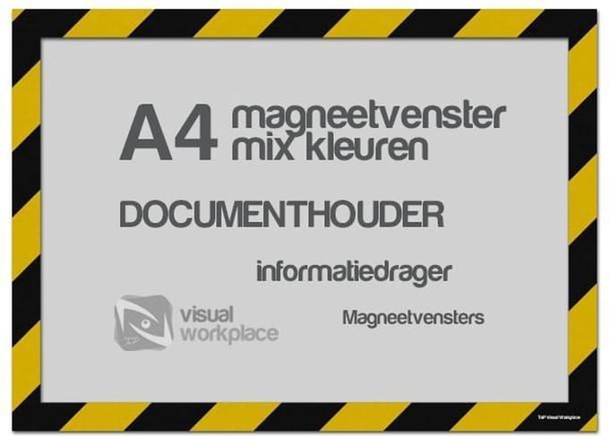 Magneetvensters A4 (mix kleuren) - Geel/Zwart