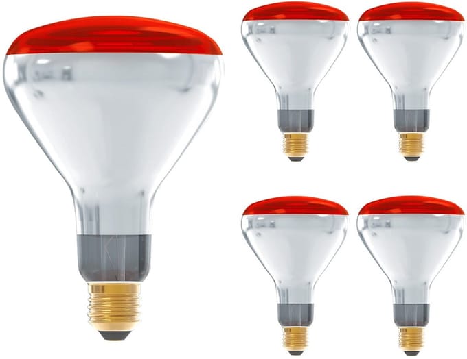 Technik Infrarood Warmtelamp R125 E27 - 150W - 1250lm 2700K - Half Rood Licht - 5 stuks