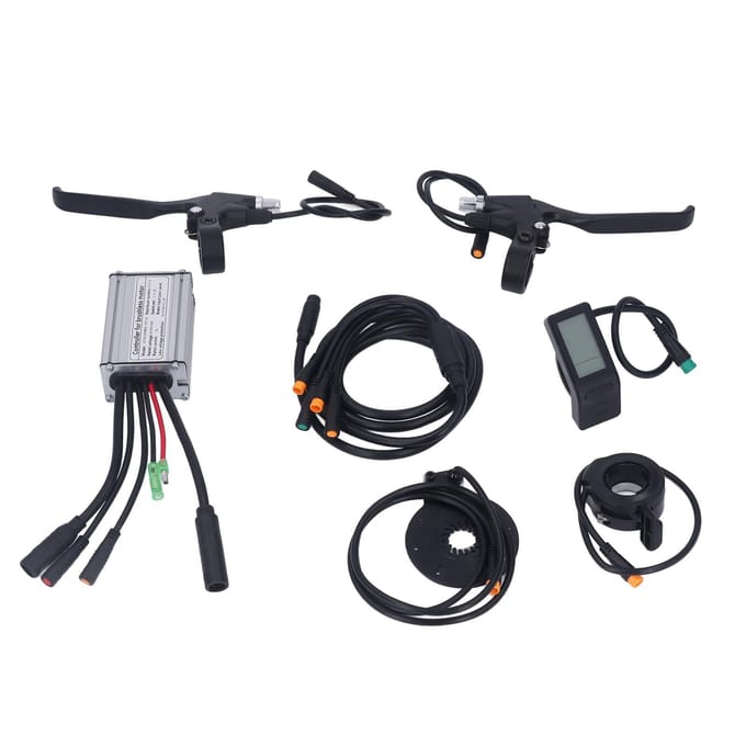 Elektrische Fiets Modificatie Kit Waterdichte 15A Controller LCD4 Paneel Kit voor 250W Motor gray