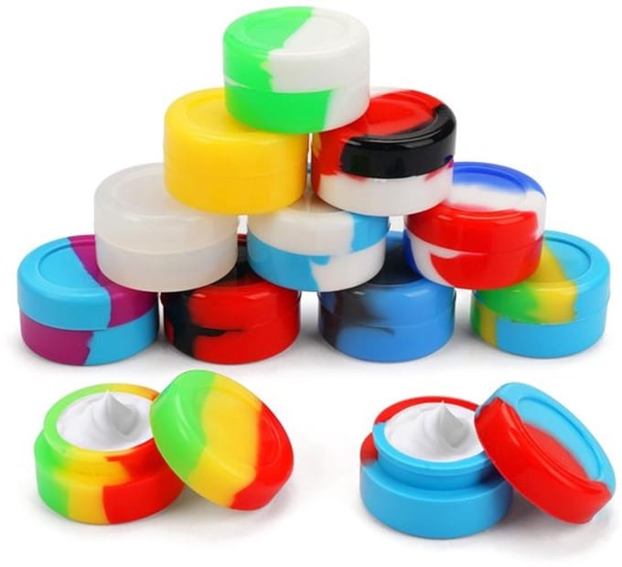 IMstore - Mini Round Wax Container - 12pcs Silicone Dab Container - Handig voor