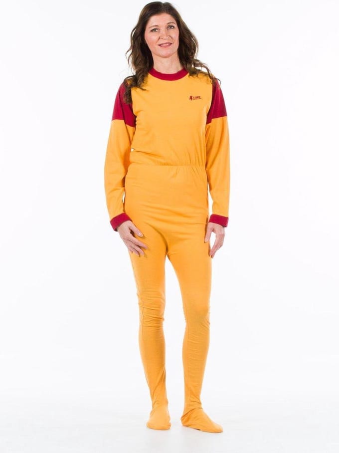 Jersey hansop met voet | Rugritssluiting | Plukpak  | Geel | M