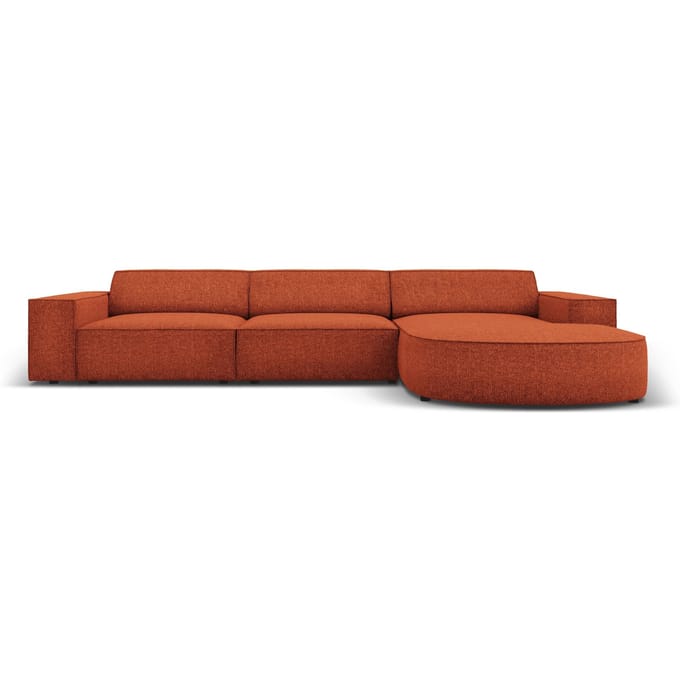 4-zitshoekbank Jodie rechts chenille afgerond | Micadoni Home