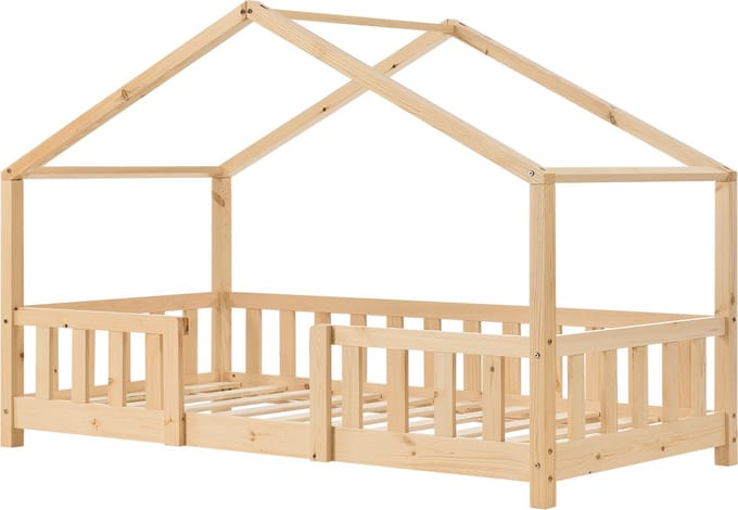 Kinderbed Treviolo huisbed 80x160 cm naturel [en.casa]