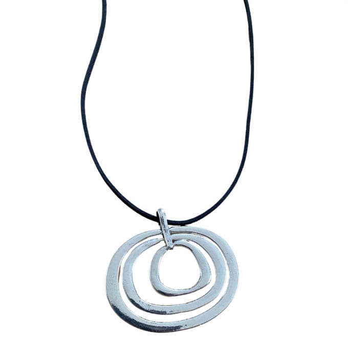 Lange ketting moderne hanger zilverkleur - Charme Bijoux