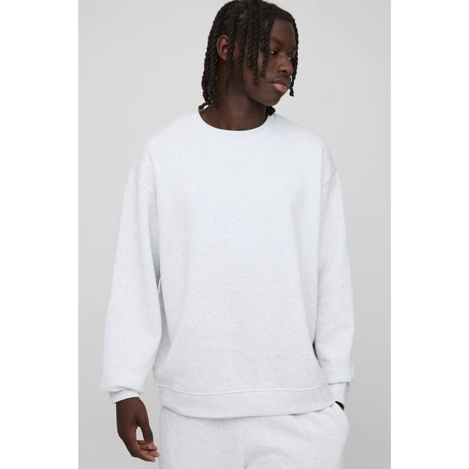 Basic oversized sweatshirt met ronde hals | Grey Marl | Size Medium