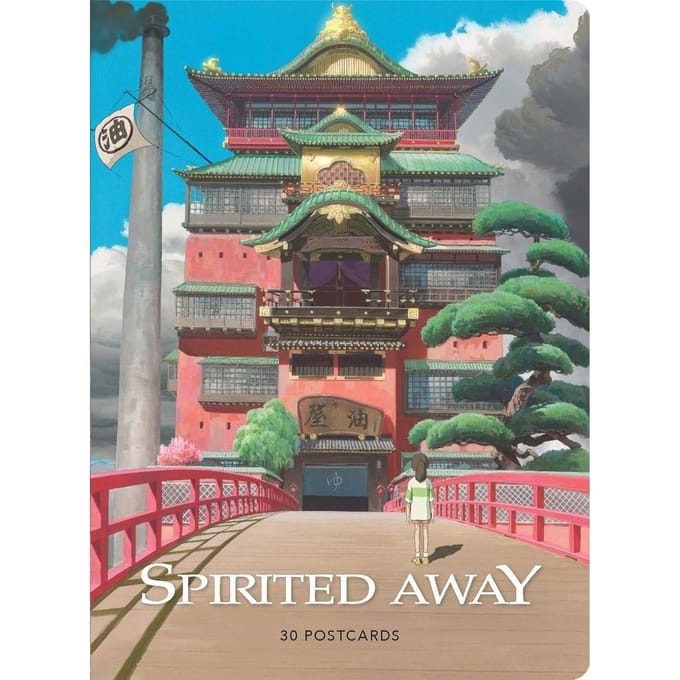 Kaartenboek: Studio Ghibli, Chihiro's Reis: 30 Postkaarten, Papieren Achterkant black