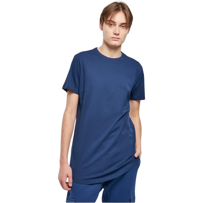 Urban Classics - Shaped Long Heren Tshirt - M - Blauw