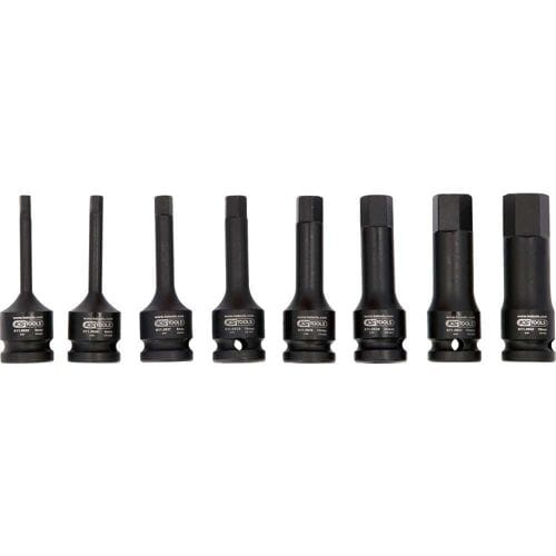 Set van 8 KS TOOLS slagmoerdoppen 1/2" 75 mm - 911.0902
