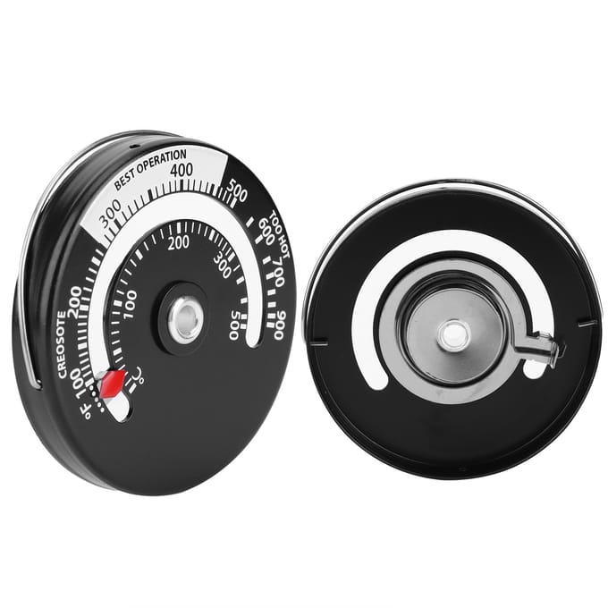 2 stuks Magnetische Thermometer Openhaard Oven Temperatuurmeter Keuken Temperatuurmeter gray