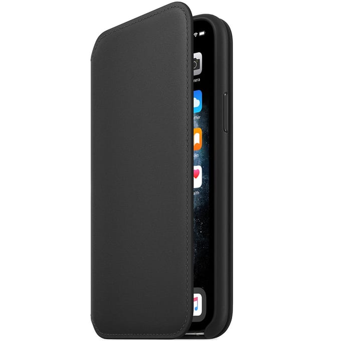 Leather Folio Bookcase voor de Apple iPhone 11 Pro - Zwart