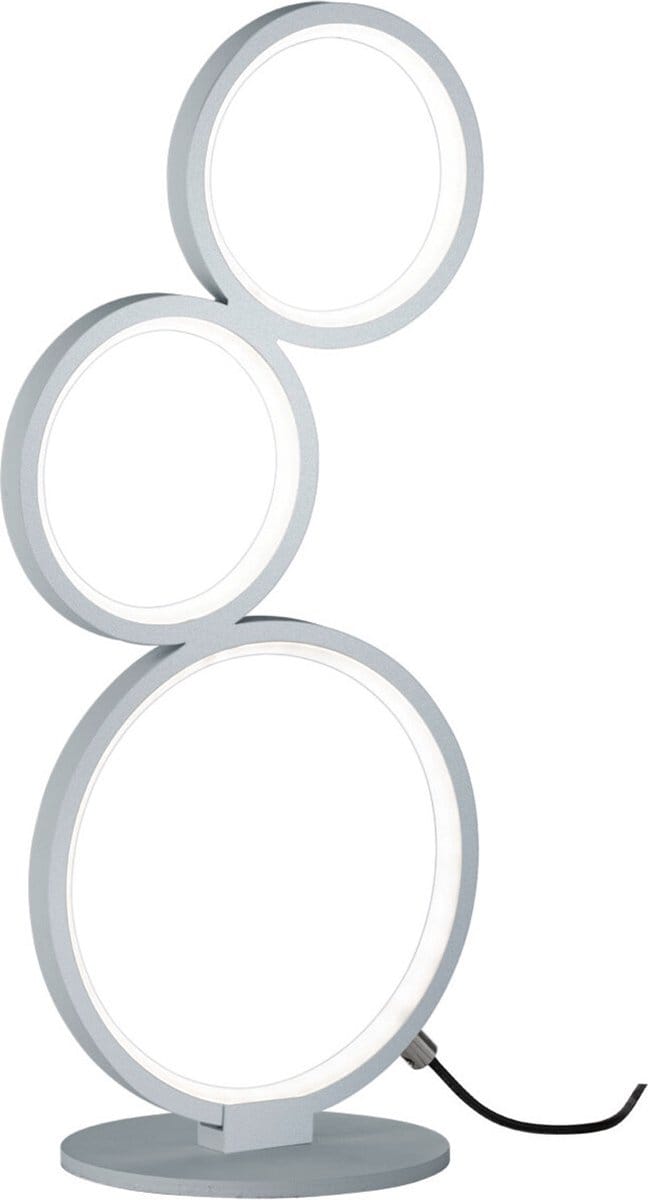 LED Tafellamp - Torna Rondy - 17W - Warm Wit 3000K - Dimbaar - Rond - Mat Zilver - Aluminium