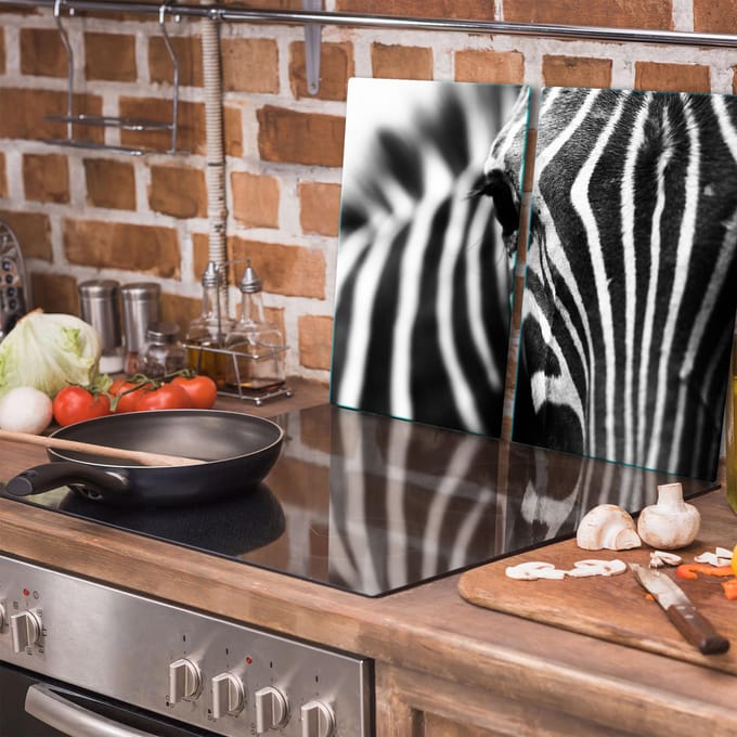 TMK ArtDeko - Snijplank - Glas - Zebra - 2x 30 cm x 52 cm