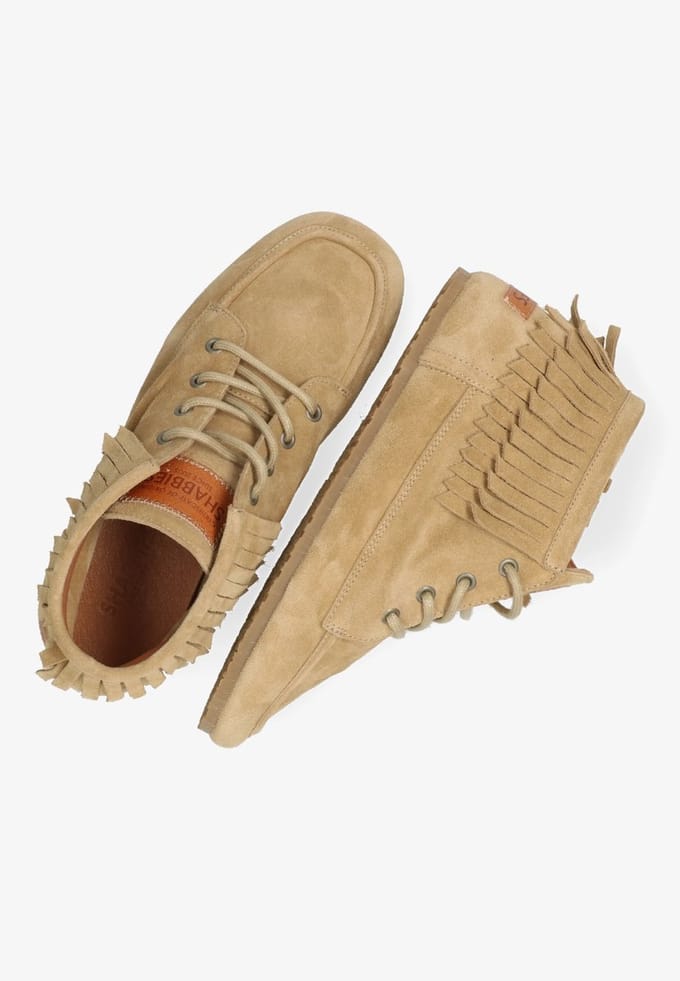 Shabbies Ciska Frina Veterschoenen - Dames - Camel - Maat 39