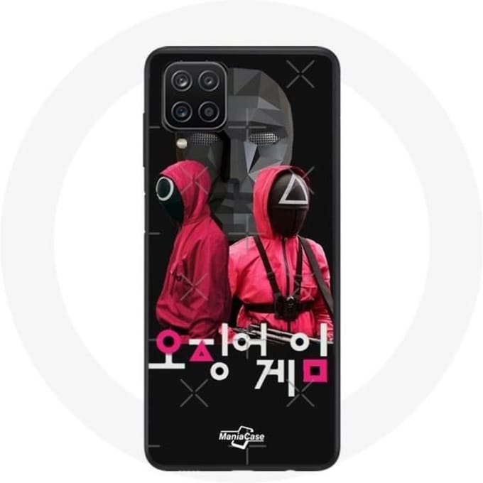 Coque - Samsung - Galaxy A12 - Souple - Noir - Squid Game - Logo coréen