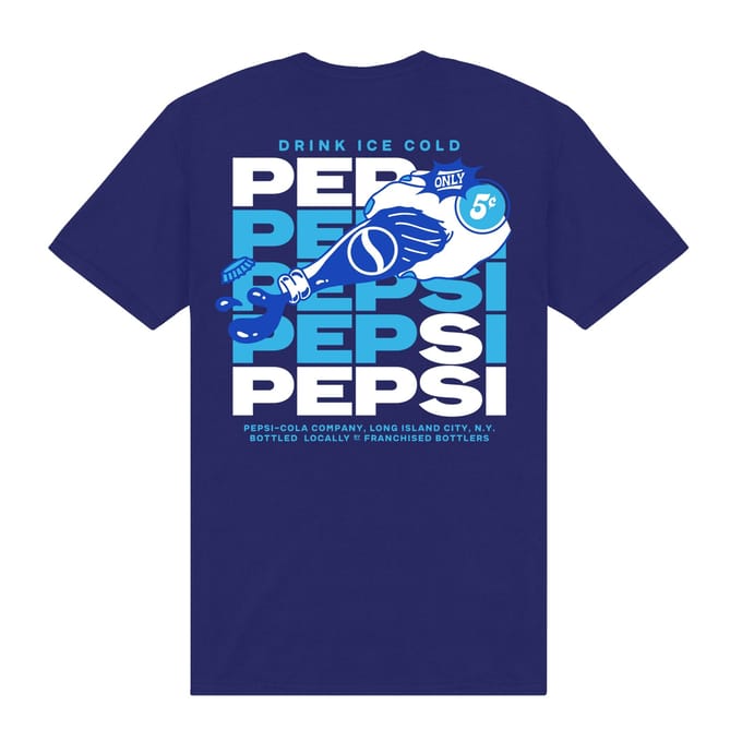 Pepsi Co. Ice Cold Men's T-Shirt - Blue - M