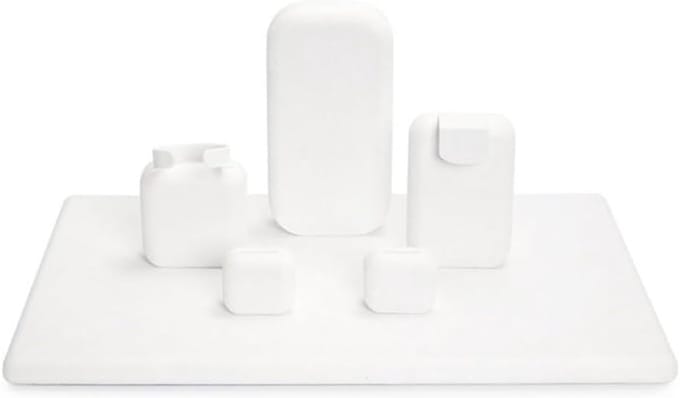 Sieradenhouder - Displaystandaard - Sieraden Organiseren - Delicate Microvezelstof - Set van 5 - Grijs