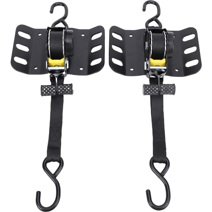 2 PCS Sangles à cliquet rétractables pour benne de camion FL3Z 9928408 AB Sangles d'arrimage auto-rétractables avec plaques Boxlink et Dual black