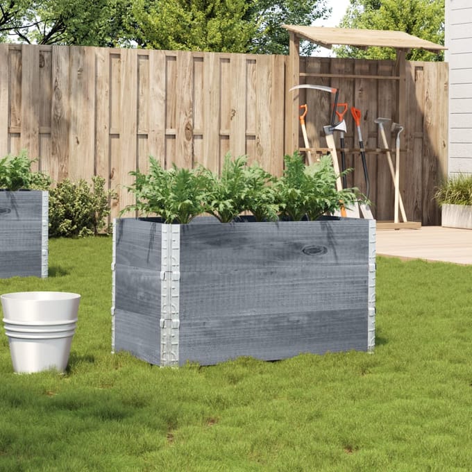 vidaXL - Plantenbak - 100x50 - cm - massief - grenenhout - grijs