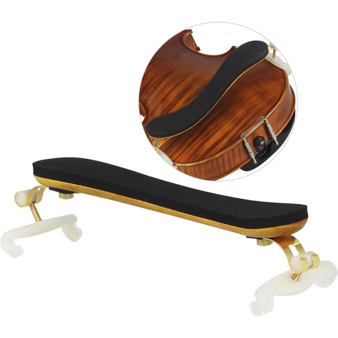 Astonvilla AS-560 Épaulière pour violon en bois massif pour violons 3/4 et 4/4 jaune