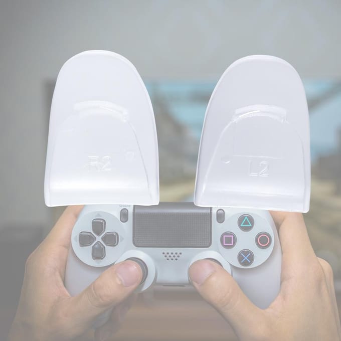 Lot de 2 pièces Boutons R2 L2 Durables Extension de Gâchette pour Manette PS4 (Transparent) gray