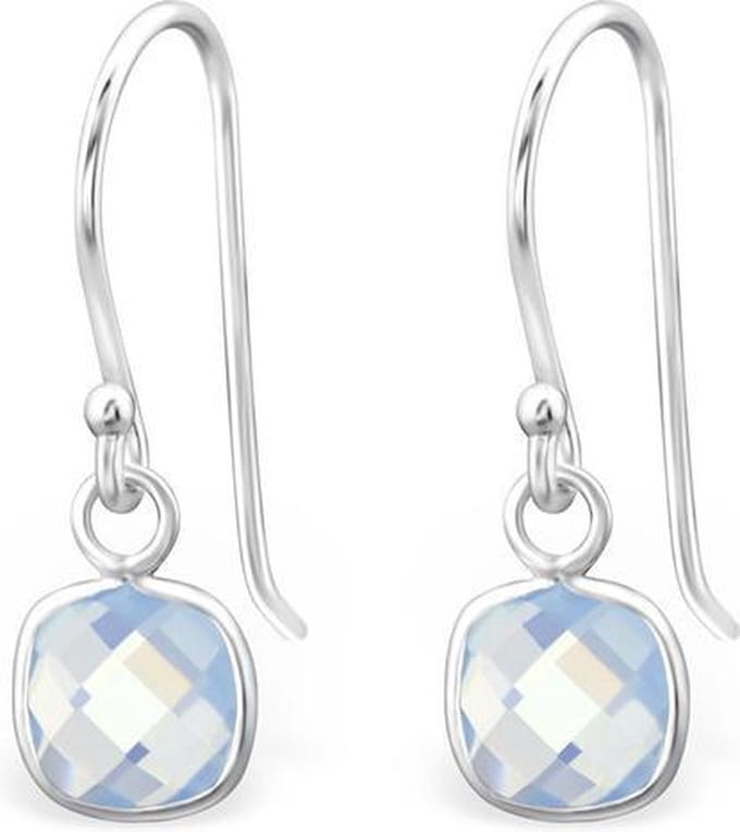 Montebello Oorbellen Didah Blue - 925 Zilver E-Coating - Opaal - 6x20mm