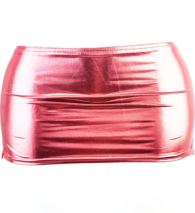 BamBella® - Rok - Maat onesize - Shiny Glans Wetlook mini rokje Super shine metallic Glans rood