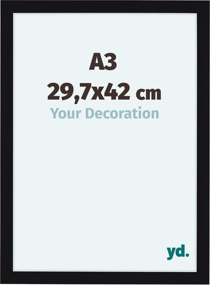 Your Decoration - Fotolijst A3 29,7x42 cm - MDF - Zwart Hoogglans - Como
