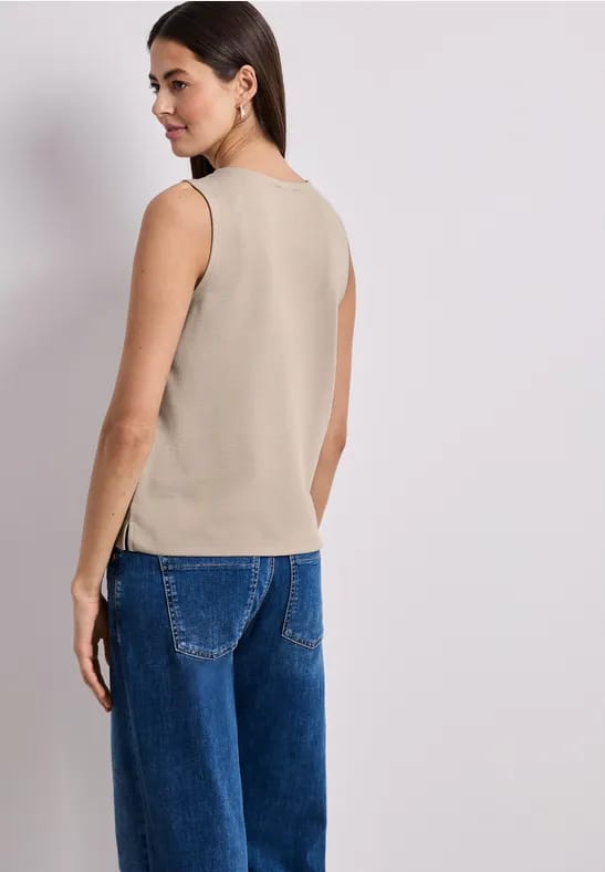 Jersey gilet met ronde hals