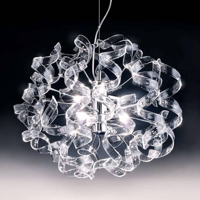 Metallux Glanzende hanglamp Crystal, ovaal