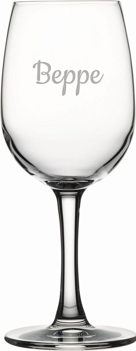Gegraveerde witte wijnglas 26cl Beppe