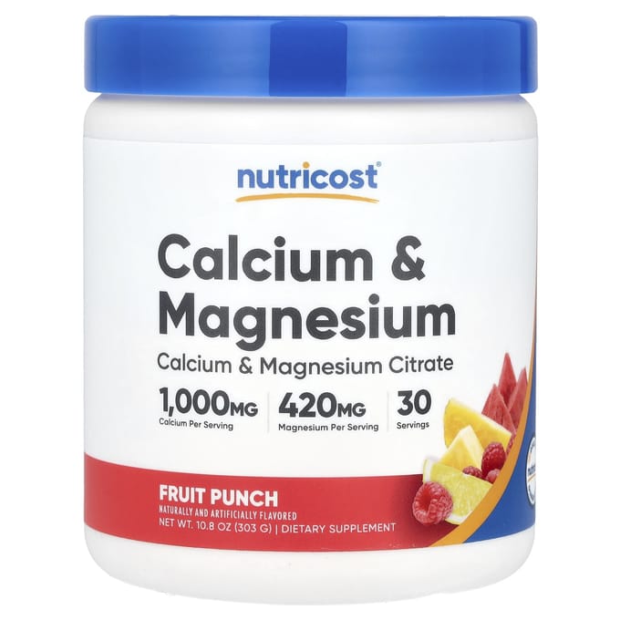 Nutricost, Calcium en Magnesium, Fruit Punch, 10,8 oz (303 g)