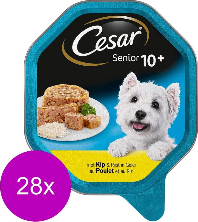 Cesar Alu Senior 150 g - Hondenvoer - 28 x Kip&Rijst