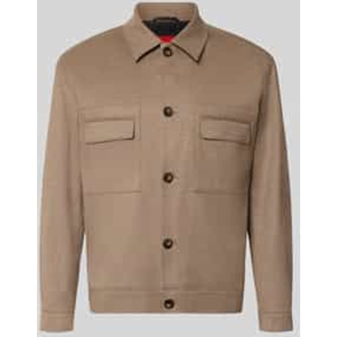 modern fit jack-overhemd met wol model 'Juliano'