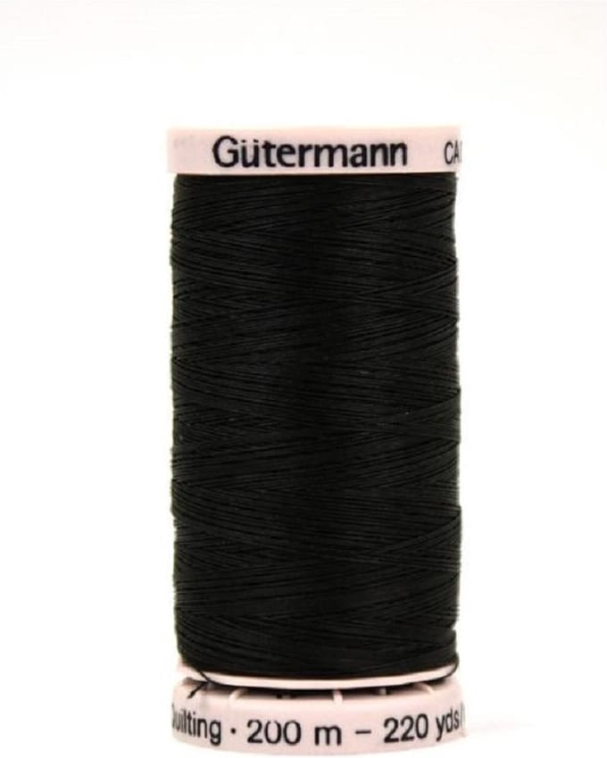 Gütermann handquiltgaren 100% katoen 200 meter kleur 5201 zwart