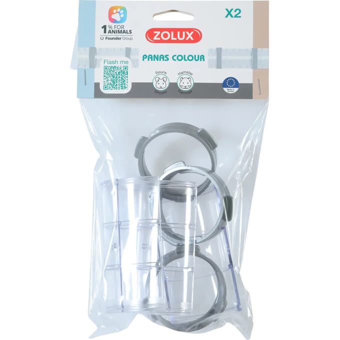 Zolux Connectionkit Buizen Panas - Dierenverblijf - Ø6.5x21 cm Grijs Transparant