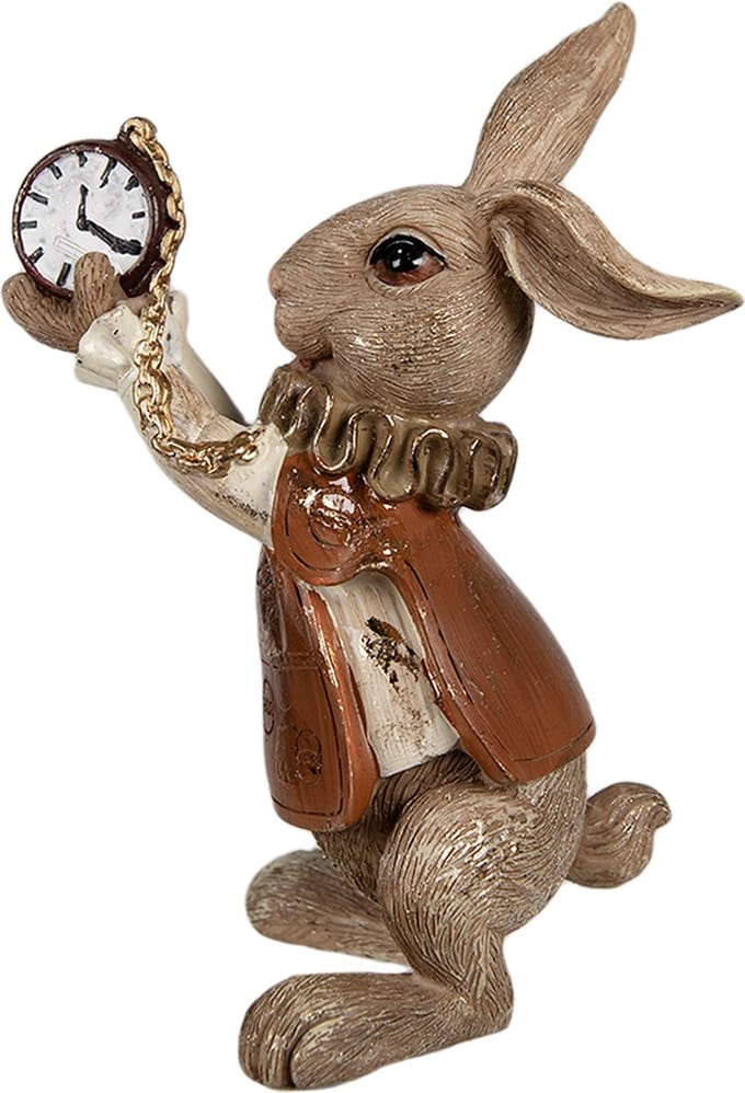 Clayre & Eef Beeld Konijn 13 cm Bruin Polyresin