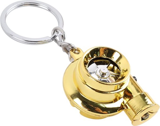 Knaak Gouden Turbo Sleutelhanger - Aluminium - Auto Accessoire