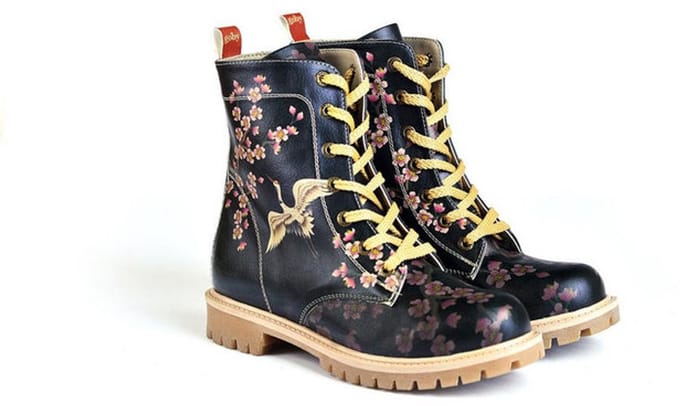 Goby Sakura Bird - Dames Veterboots – Vegan Leer – Handgemaakt – Maat 37