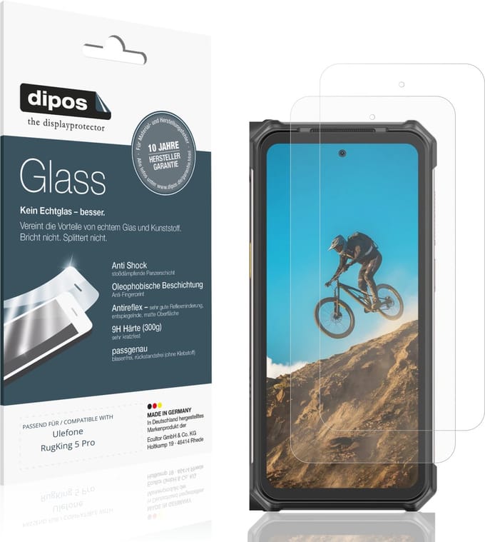 dipos – 2x Matte Pantserfolie geschikt voor Ulefone RugKing 5 Pro | 9H Screenprotector