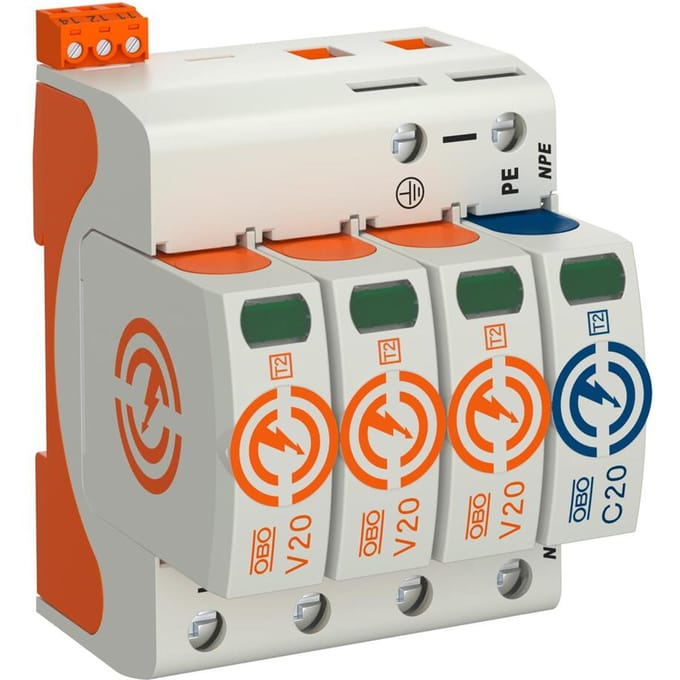 OBO V20 Type 2 Overspanningsbeveiliging 3P+NPE 280V 40kA - 5095333