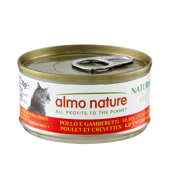 6x70g HFC kip en garnalen in gelei Almo Nature Kattenvoer