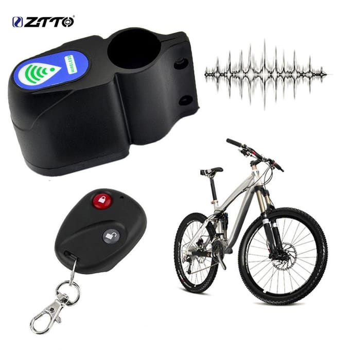 ZTTO vélo vélo antivol alarme de sécurité verrouillage alerte sonore avec télécommande black