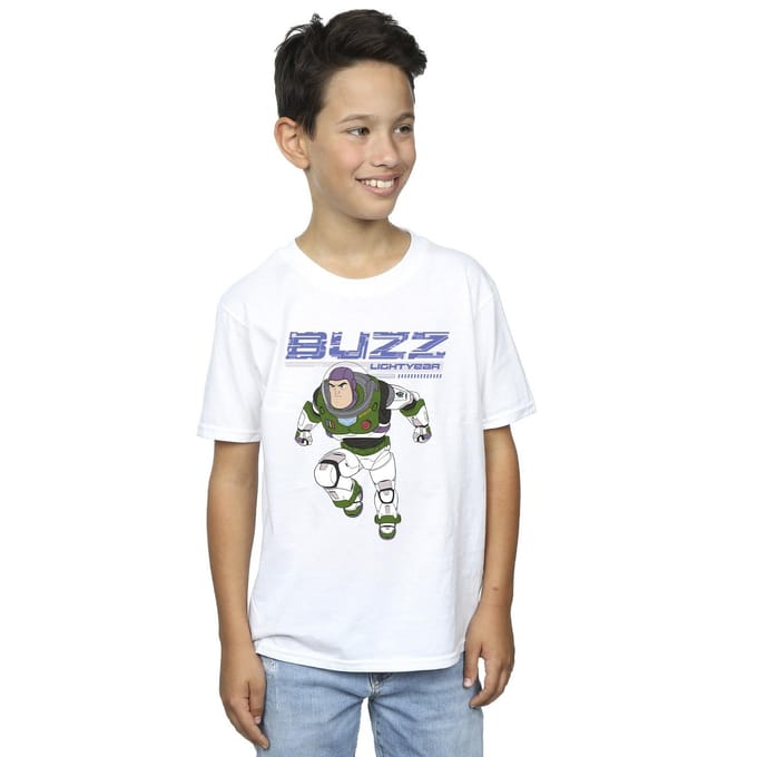 Disney Jongens Lightyear Buzz Sprong naar Actie T-Shirt (Wit)