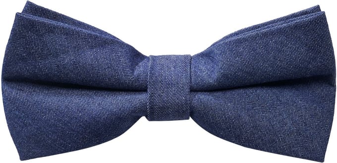 Marineblauwe Denim Voorgebonden Vlinderdas