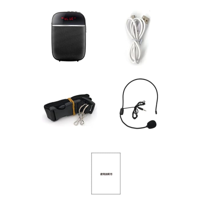 Draagbare stemversterker voor leraren met bedrade microfoon Headset Tailleband Oplaadbaar Persoonlijk rood
