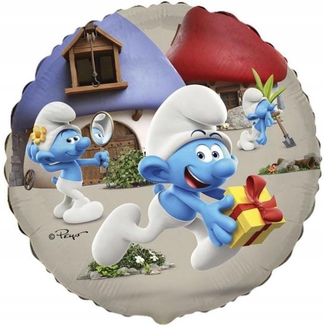 Folieballon, Meerkleurig, Smurfen, 46 Verpakt