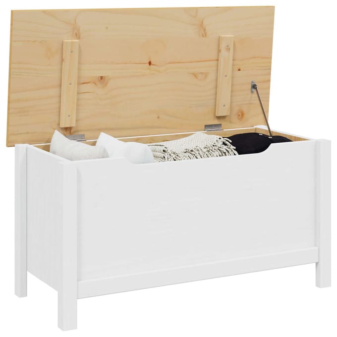 vidaXL - Opbergbox - HILL - Wit - en - honingbruin - 90 - x - 40 - x - 45 - cm